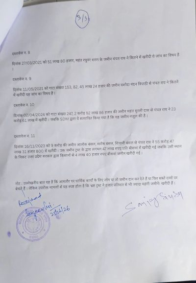 राम जन्मभूमि ट्रस्ट की जमीन खरीद पर संजय सिंह का बड़ा दावा, 11 सौदों के दस्तावेज एसआईटी को सौंपे