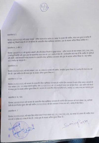 राम जन्मभूमि ट्रस्ट की जमीन खरीद पर संजय सिंह का बड़ा दावा, 11 सौदों के दस्तावेज एसआईटी को सौंपे
